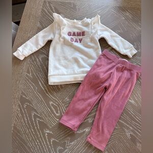 Kids 'Game Day' White and Pink Matching Set